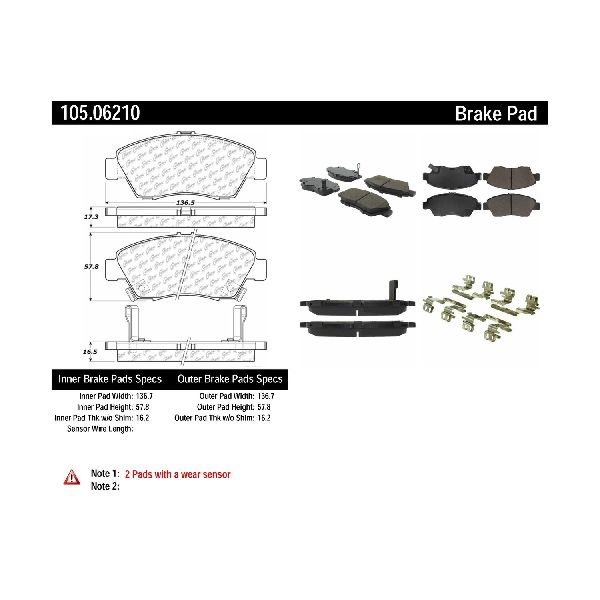 2002-2006 Acura RSX Disc Brake Pad Set - Front (Centric)