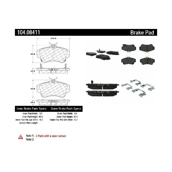 2003-2005 Dodge Neon Disc Brake Pad Set - Front (Centric)