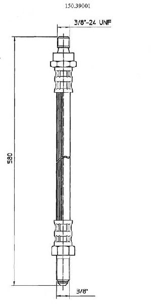1969-1975 Volvo 164 Brake Hydraulic Hose - Front Lower (Centric)