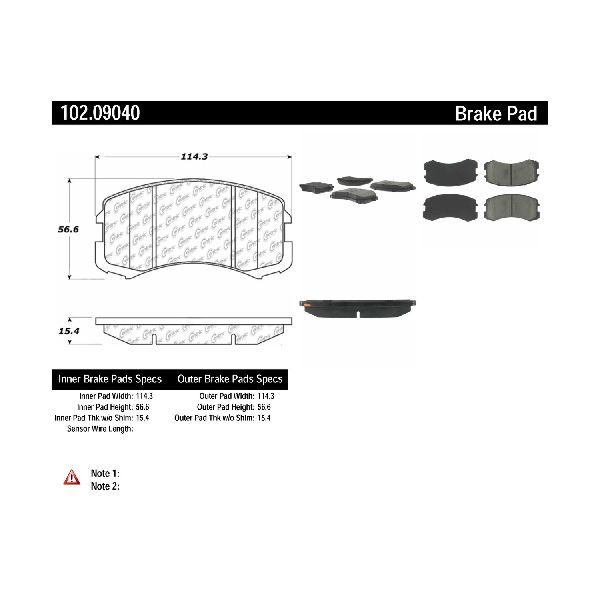 2002-2007 Mitsubishi Lancer Disc Brake Pad Set - Front (Centric)