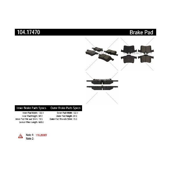 2010-2015 Jaguar XKR Disc Brake Pad Set - Rear (Centric)
