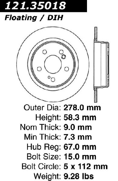 1994-1995 Mercedes-Benz SL320 Disc Brake Rotor - Rear (Centric)