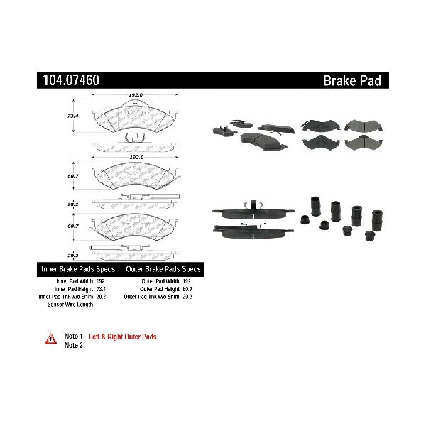 1998-1999 Dodge Durango Disc Brake Pad Set - Front (Centric)