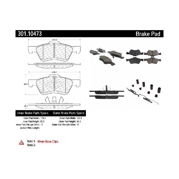 2009-2011 Mercury Mariner Disc Brake Pad Set - Front (Centric)