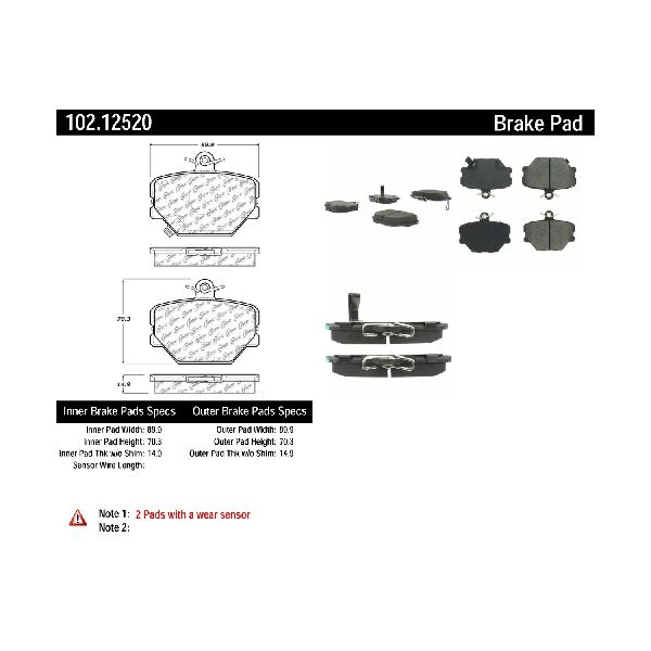 2005-2015 Smart Fortwo Disc Brake Pad Set - Front (Centric)