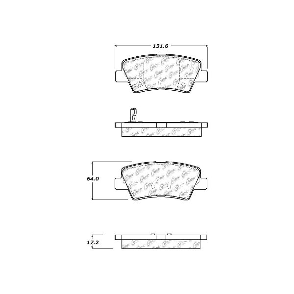 2012-2017 Hyundai Azera Disc Brake Pad Set - Rear (Centric)