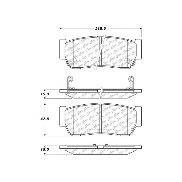 2003-2009 Kia Sorento Disc Brake Pad Set - Rear (Centric)