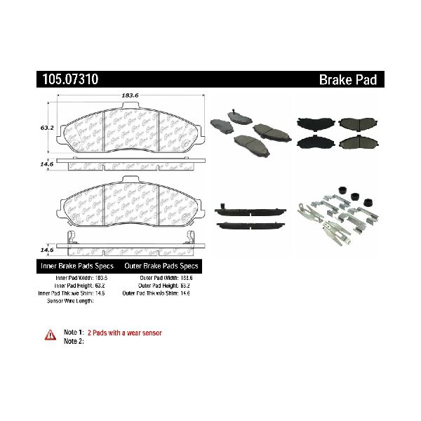 2004-2009 Cadillac XLR Disc Brake Pad Set - Front (Centric)