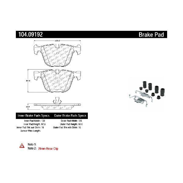 2010-2019 BMW X6 Disc Brake Pad Set - Rear (Centric)