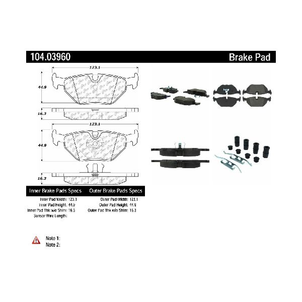 1998-2002 BMW Z3 Disc Brake Pad Set - Rear (Centric)
