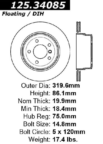 2009-2010 BMW 528i xDrive Disc Brake Rotor - Rear (Centric)