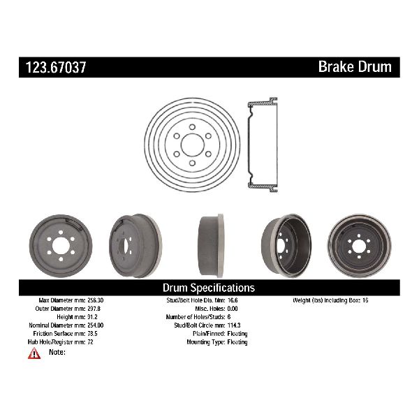 1999 Dodge Dakota Brake Drum - Rear (Centric)