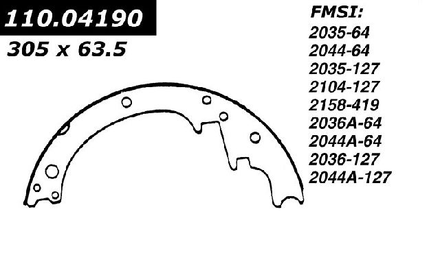 1952-1970 Cadillac Commercial Chassis Drum Brake Shoe - Front or Rear (Centric)