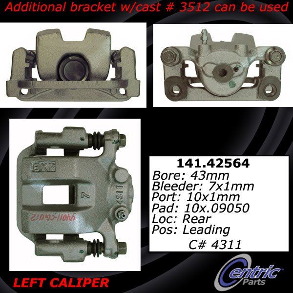 2003-2008 INFINITI FX35 Disc Brake Caliper - Rear Left (Centric)