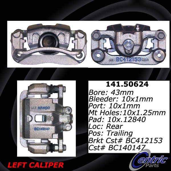 2009-2011 Kia Borrego Disc Brake Caliper - Rear Left (Centric)