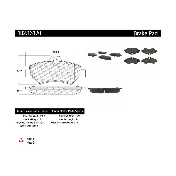 2010-2018 Mercedes-Benz Sprinter 3500 Disc Brake Pad Set - Rear (Centric)
