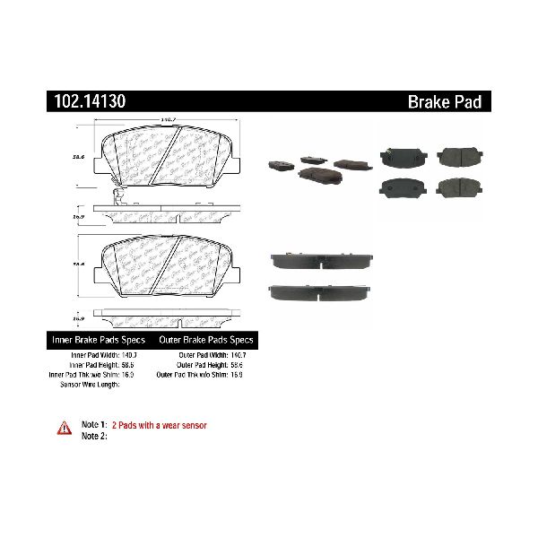 2011-2015 Kia Optima Disc Brake Pad Set - Front (Centric)