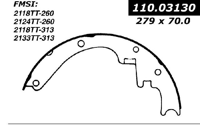 1965-1968 Pontiac Grand Prix Drum Brake Shoe - Front (Centric)