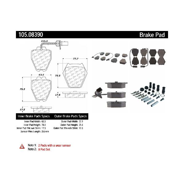 2002-2003 Audi S6 Disc Brake Pad Set - Front (Centric)
