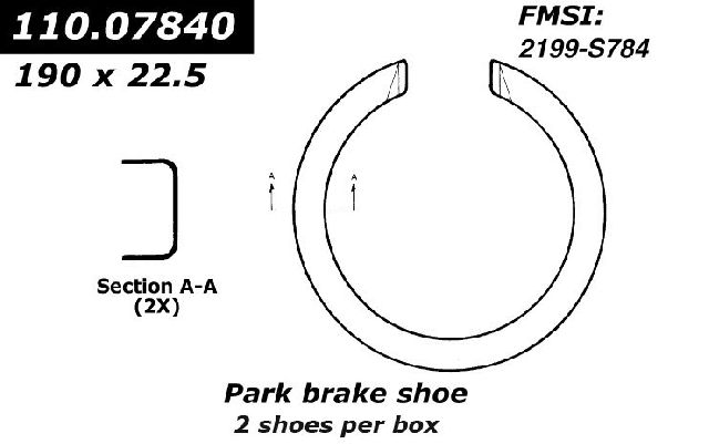 2005-2011 Cadillac STS Parking Brake Shoe - Rear (Centric)