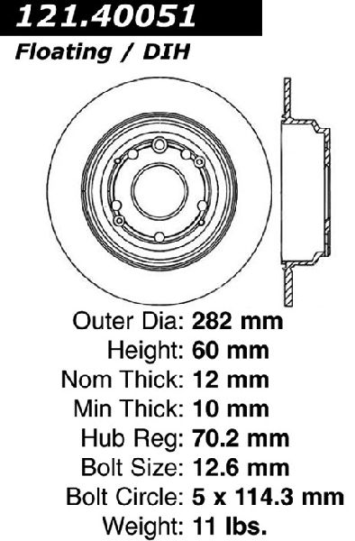 1999-2001 Acura RL Disc Brake Rotor - Rear (Centric)