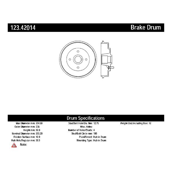 1986-1990 Nissan Sentra Brake Drum - Rear (Centric)