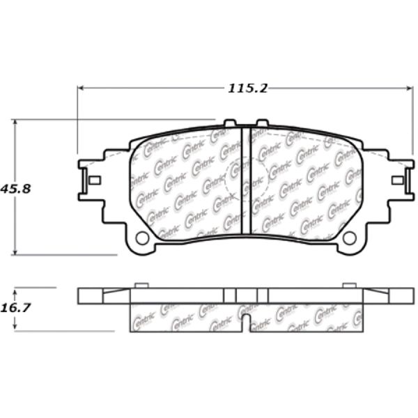 2016-2020 Lexus IS300 Disc Brake Pad Set - Rear (Centric)