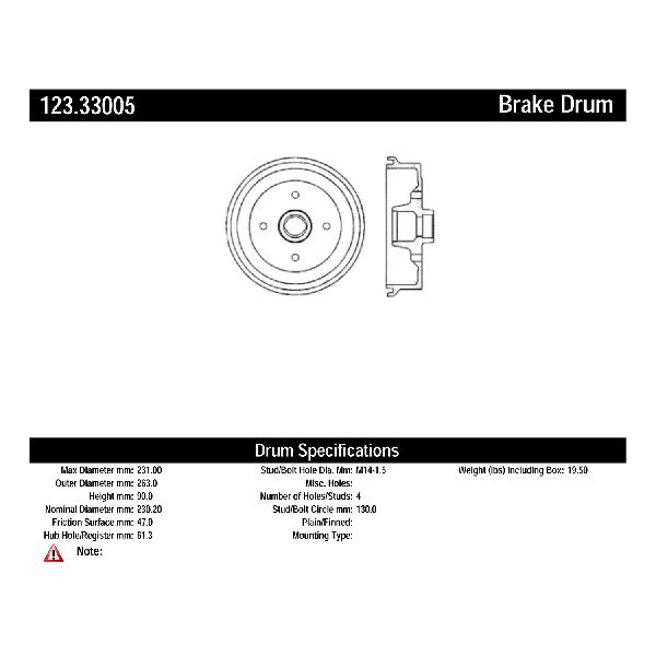 1967-1977 Volkswagen Beetle Brake Drum - Front (Centric)