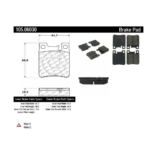1994-1999 Mercedes-Benz S320 Disc Brake Pad Set - Rear (Centric)
