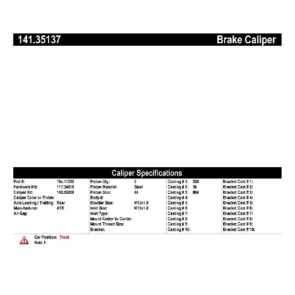 2006-2011 Mercedes-Benz ML350 Disc Brake Caliper - Front Right (Centric)
