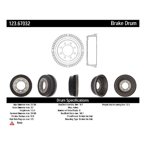 1994 Dodge B250 Brake Drum - Rear (Centric)