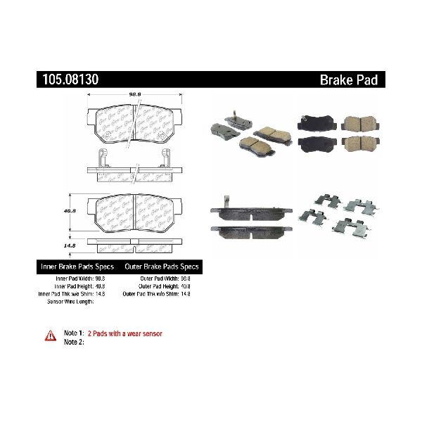 2006-2009 Hyundai Azera Disc Brake Pad Set - Rear (Centric)