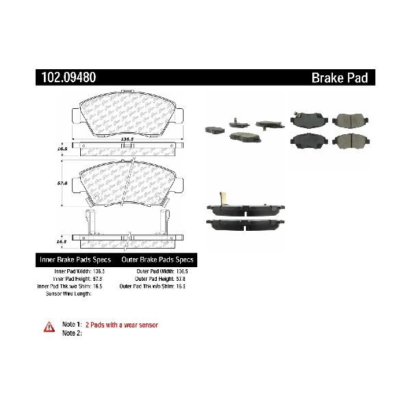2003-2011 Honda Civic Disc Brake Pad Set - Front (Centric)