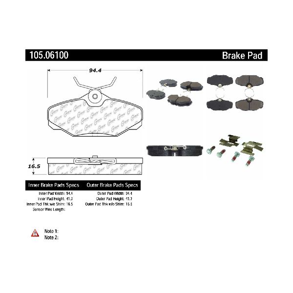 1993-2002 Lincoln Continental Disc Brake Pad Set - Rear (Centric)