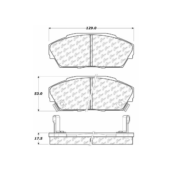 1990-1993 Honda Civic Disc Brake Pad Set - Front (Centric)