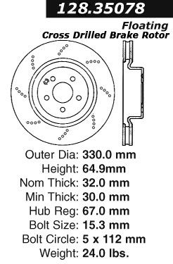 2003-2004 Mercedes-Benz SL500 Disc Brake Rotor - Front (Centric)