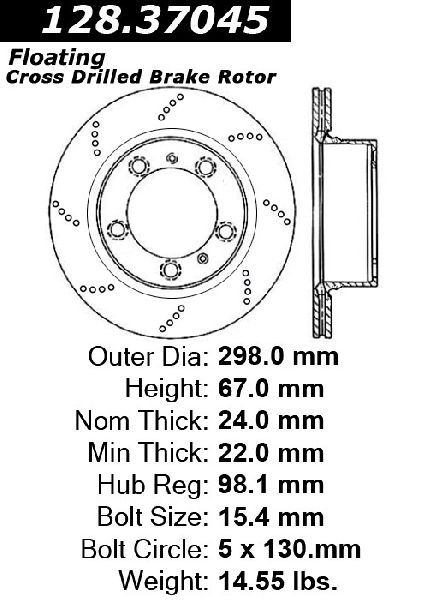2005-2008 Porsche Boxster Disc Brake Rotor - Front Right (Centric)