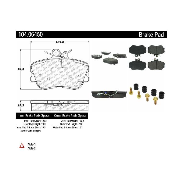 1994-1995 Mercedes-Benz C280 Disc Brake Pad Set - Front (Centric)