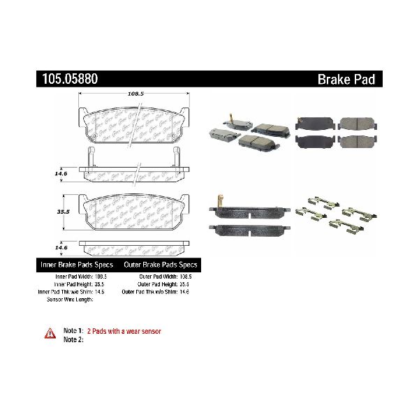 2003-2004 INFINITI M45 Disc Brake Pad Set - Rear (Centric)