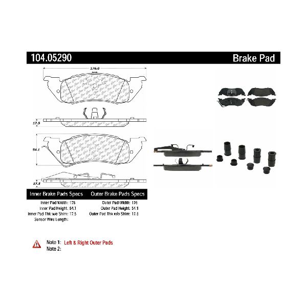 1991-1998 Dodge Dakota Disc Brake Pad Set - Front (Centric)