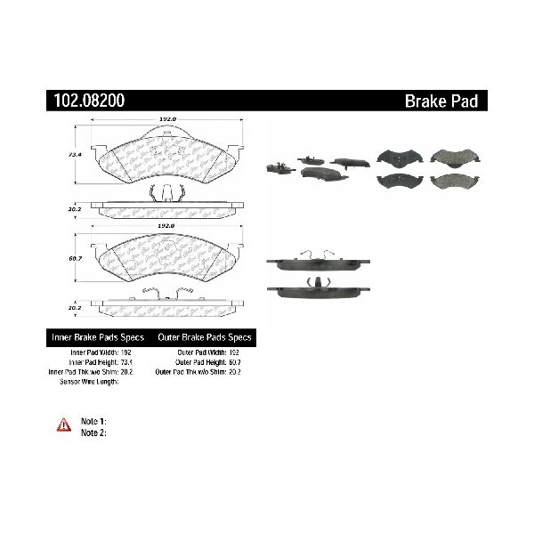 2000-2002 Dodge Durango Disc Brake Pad Set - Front (Centric)