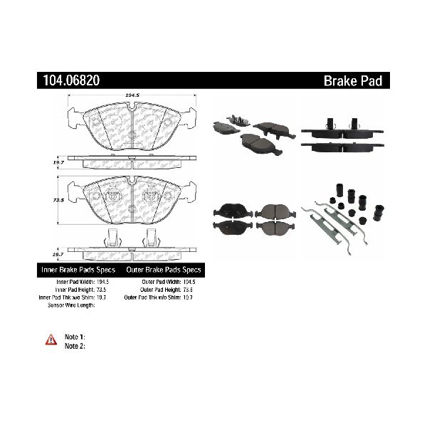 2003-2006 Mercedes-Benz S500 Disc Brake Pad Set - Front (Centric)