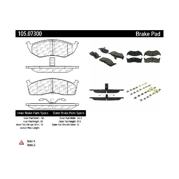 1998-2004 Dodge Intrepid Disc Brake Pad Set - Front (Centric)