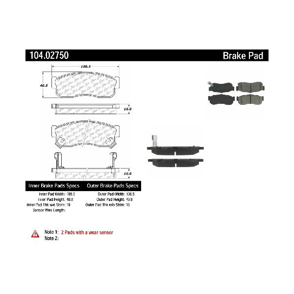 1982-1990 Nissan Sentra Disc Brake Pad Set - Front (Centric)