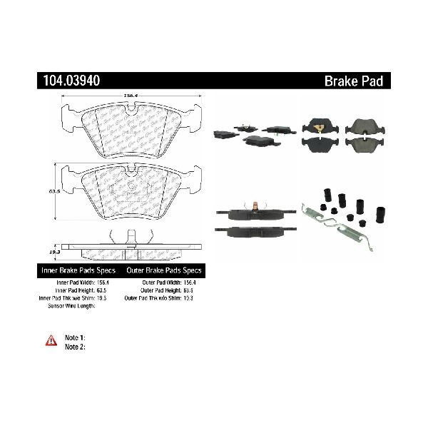 1998-2002 BMW Z3 Disc Brake Pad Set - Front (Centric)