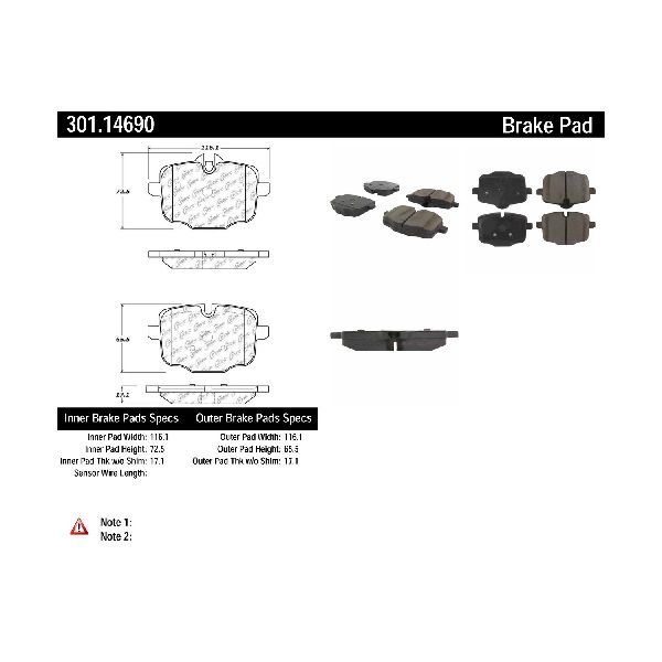 2018-2023 BMW X3 Disc Brake Pad Set - Rear (Centric)