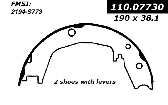 2005-2009 Hyundai Tucson Parking Brake Shoe - Rear (Centric)