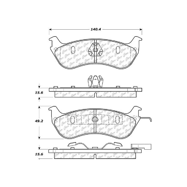 1996-2002 Lincoln Town Car Disc Brake Pad Set - Rear (Centric)