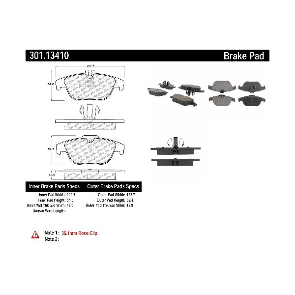 2008-2009 Mercedes-Benz C280 Disc Brake Pad Set - Rear (Centric)