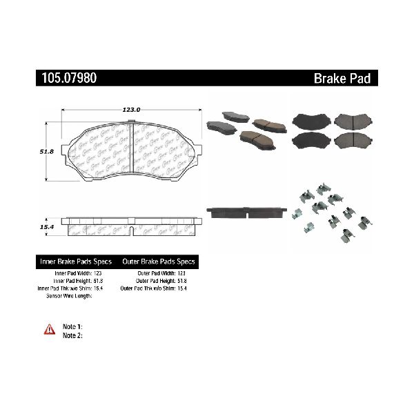 1999-2001 Mazda Protege Disc Brake Pad Set - Front (Centric)